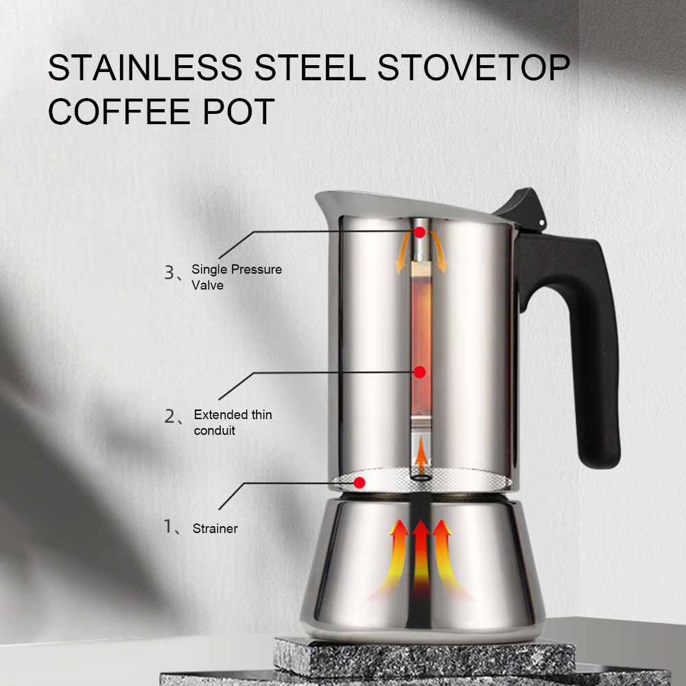 스테인리스 스틸 모카포트 대용량 실버 스토브탑 모카포트 - Moka Pot Stove 리뷰 및 가격