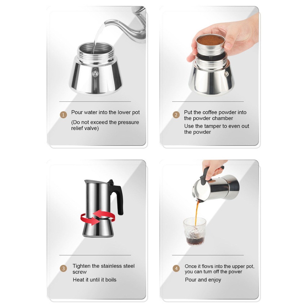 스테인리스 스틸 모카포트 대용량 실버 스토브탑 모카포트 - Moka Pot Stove 리뷰 및 가격
