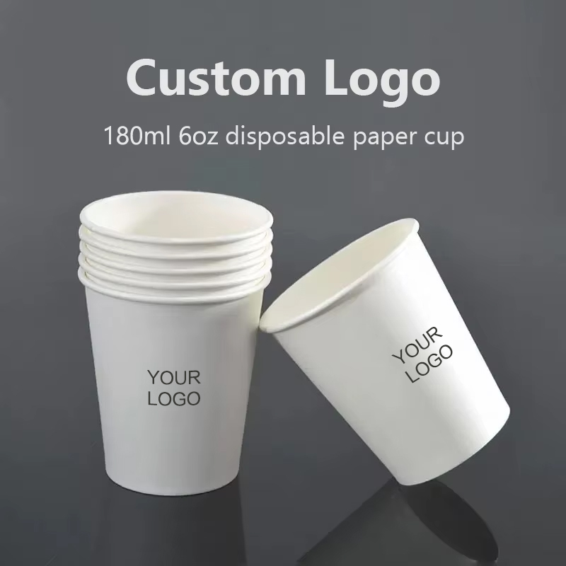 200개 6온스 180ml 일회용 종이컵 - 맞춤형 로 - Coffee Tea Name 리뷰 및 가격